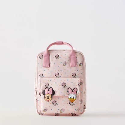 Kids Disney Minnie Mouse Doodle Print Children's Mickey Backpack Casual Large Capacity Shoulder Bag Preschool Backpack