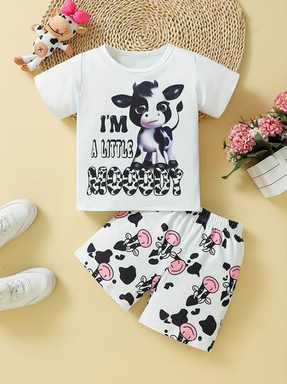 Summer Sets Children's Clothing Girl Kids Toddler Clothes Cute 3D Tie-Dye Print T-Shirt Top Shorts 2PCS Baby Kids Tracksuit Sets