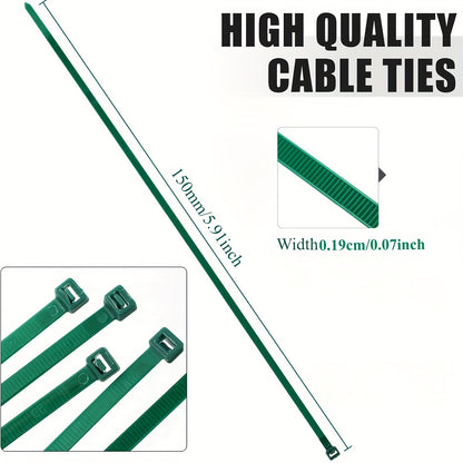 Reusable Adjustable Plastic Plant Cable Ties for Garden Vines, Trees, and Shrubs Support, Locking Nylon Zipper Organizer Tools