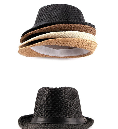 Chapéu Jazz Coreano Moderno Simples Chapéu de Sol Feminino Verão Protetor Solar Respirável Chapéu de Palha para Homens