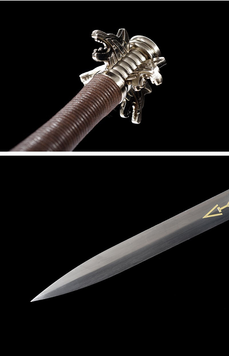 Greatsword Geralt Cosplay Western Sword,Handmade Blade Stainless Steel,Plastic With PU Sheath,Medieval Fantasy Game Swords,Game
