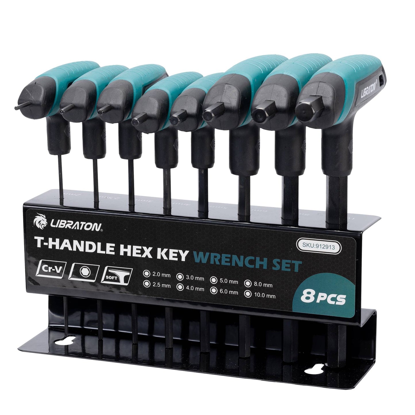 Conjunto de Chaves Allen/Hexagonais T LIBRATON, Métricas, 2.0mm-10mm, com Suporte de Armazenamento, Haste Longa, para Reparo Automotivo
