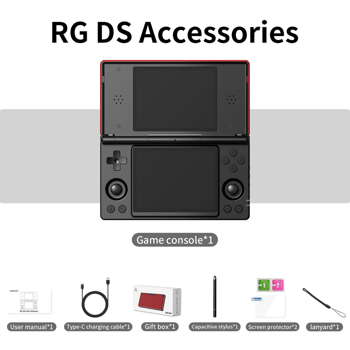 Anbernic RG DS Handheld Game Console 4" IPS Dual Screen Android 4000mAh Flip Video Games Player RGDS Android 14