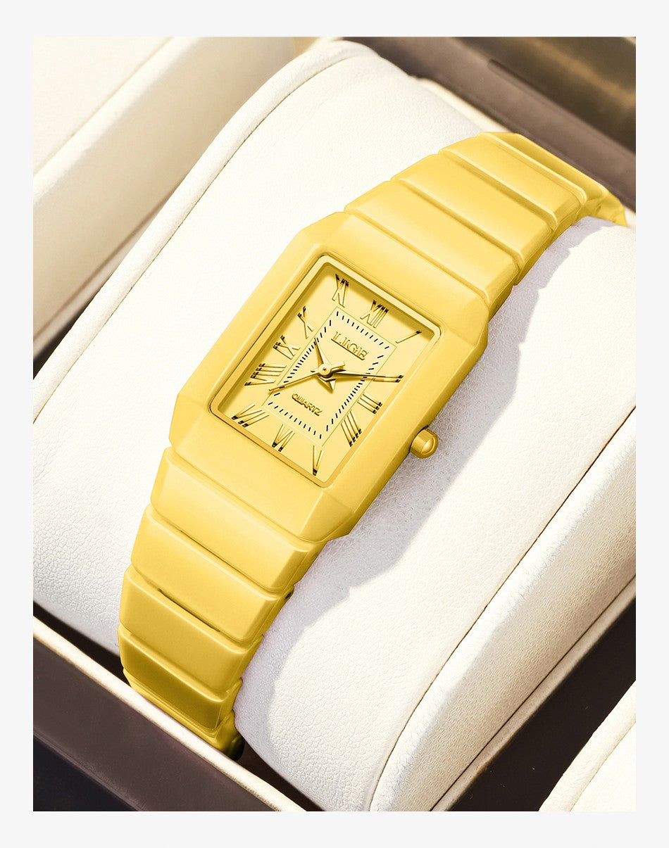 LIGE Classic Elegant Woman Watch Fashion Luxury Ceramic Strap Waterproof Casual Simple Dress Quartz Women's Watches Wristwatches