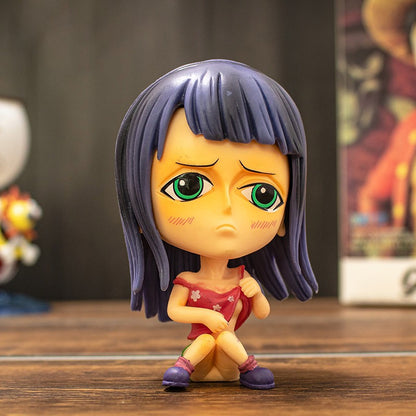 Bonecos Colecionáveis Fofos One Piece Versão Q Luffy Zoro Chopper Ace Boa Hancock Anime Blind Box Decoração de Mesa Carro Brinquedo Presente Infantil