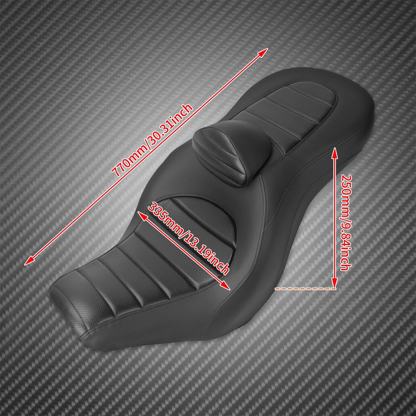Assento de passageiro do condutor da motocicleta Almofada de assento duplo com encosto para Harley Softail Low Rider ST Sport Glide 2018-2024