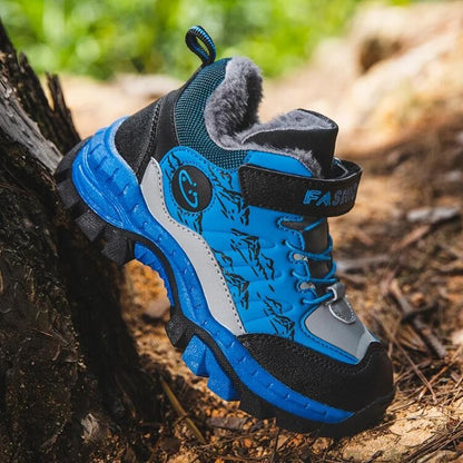 Winter Children's Casual Snow Ankle Boots Non-slip Outdoor Mountain Climbing Shoes Fashion Kids Waterproof Warm Sneakers