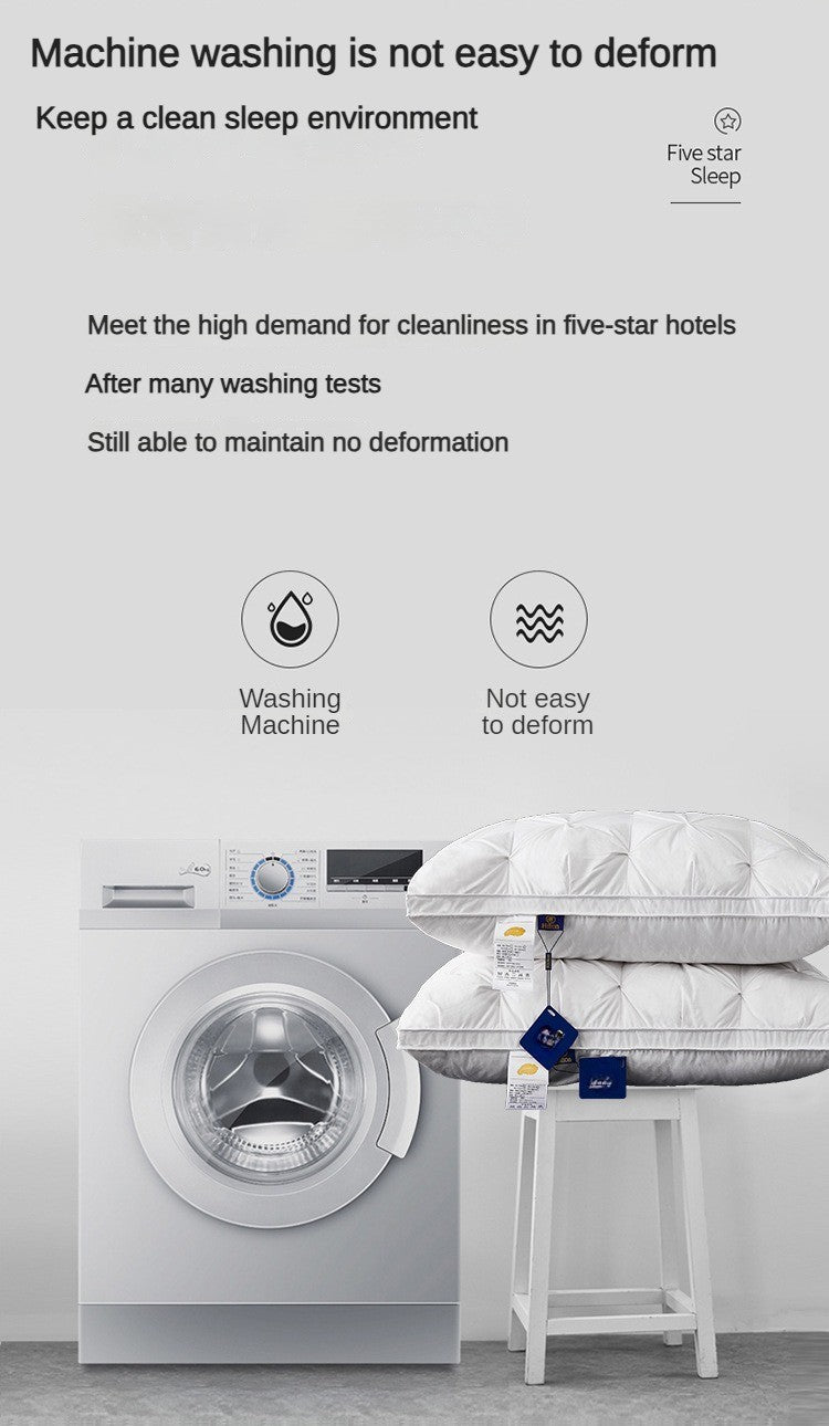 95% Goose Down Pillow White Cotton PillowCover Rectangle Bedroom Sleep 5-Star Hotel Pillow Low-Mid-high Pillows for Sleeping