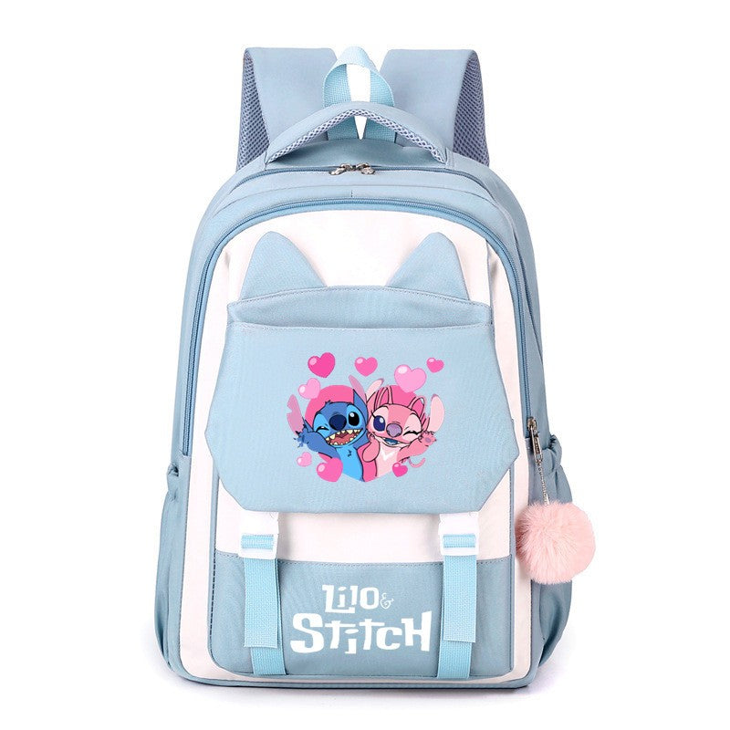 Mochila Stitch, Mochila Escolar Desenho Animado Kawaii, Mochila Grande Capacidade para Atividades ao Ar Livre, Material Escolar, Mochila de Viagem, Presente de Aniversário