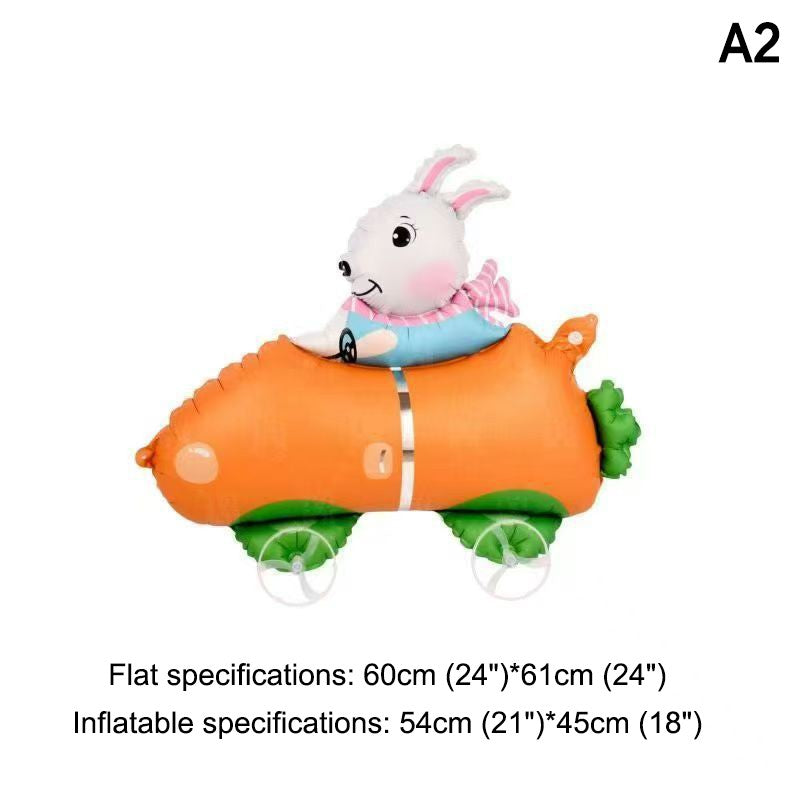 1PC 3D Cartoon Foil Balloons Elephant Stand Walking Balloon With Wheel For Kids Birthday Party Decoration Baby Shower