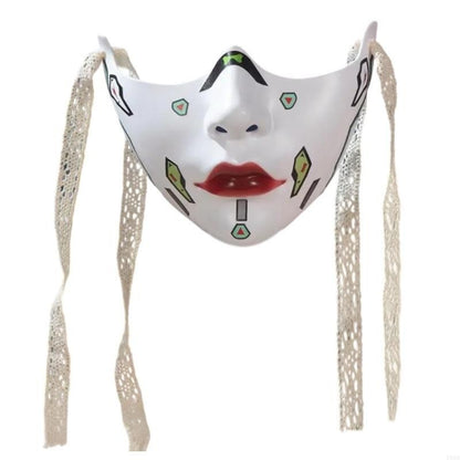 Y88A Mechanical Half Face Mask Masquerade Mask for Womens Men Aesthetics Mask Gifts