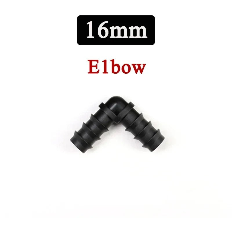 2/5/10pçs Estufa PE Tubo 16 20 25 mm Conector em T Cotovelo Reto Plugue Conexão para Tubo de Irrigação Acessórios de Micro Irrigação