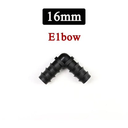 2/5/10pçs Estufa PE Tubo 16 20 25 mm Conector em T Cotovelo Reto Plugue Conexão para Tubo de Irrigação Acessórios de Micro Irrigação