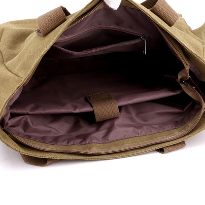 Canvas retro crossbody bag, handbag commuting bag, shoulder bag, work bag, large capacity handbag