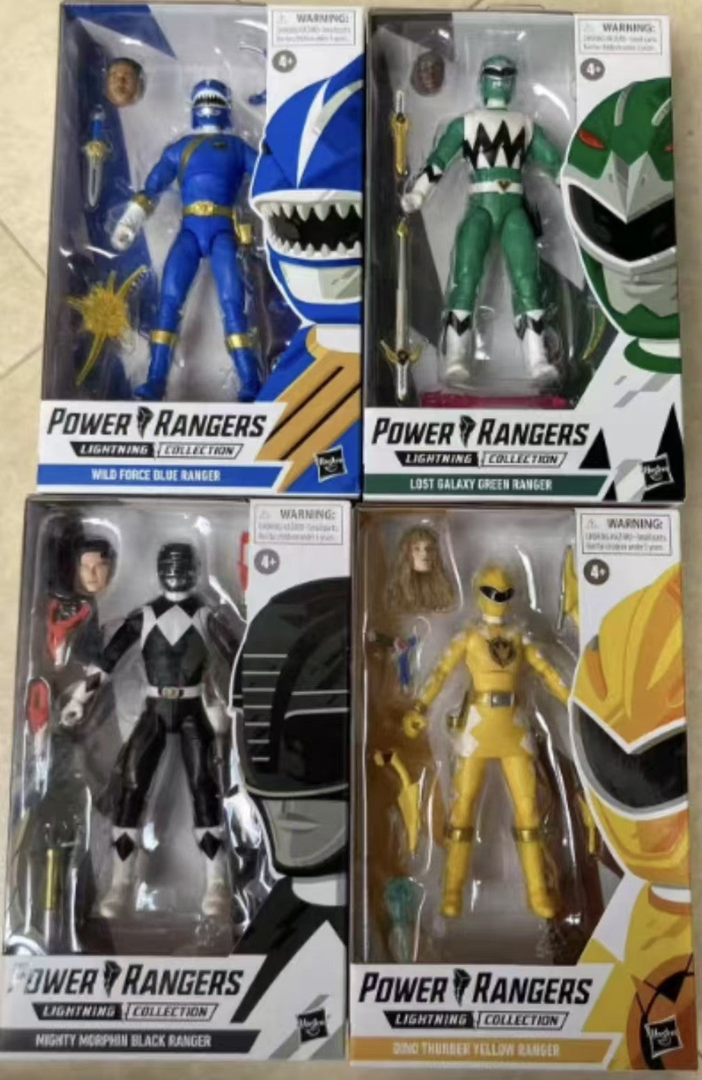 ?Promoções Quentes?Hasbro Original Power Rangers Lightning Collection Mighty Morphin Power Rangers Boneco Ranger Preto Figura de Anime Presente