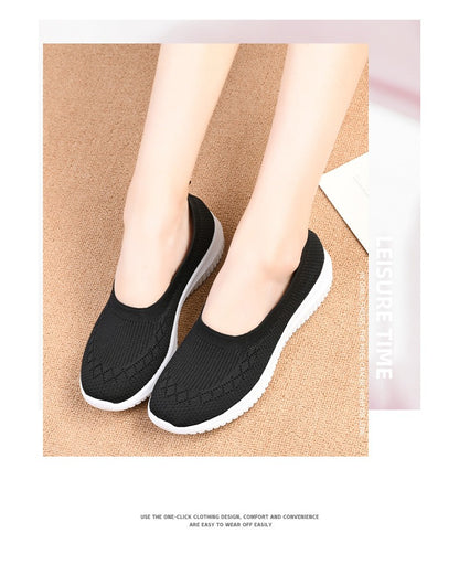 New Women's Shoes Soft Sole Cloth Shoes Large Women's Shoes Casual Mesh Shoes Sports Casual Women's Vulcanized Shoes Low Heels