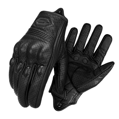 Luvas de Moto de Couro à Prova de Vento Quentes de Inverno Masculinas Antiderrapantes Luvas de Motocross com Tela Sensível ao Toque Luvas de Moto
