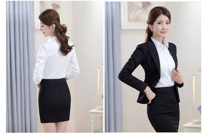 1pcs Woman Four Season Occupation Shirt Lady Casual Long Sleeve Turn-down Collar Shirt Female Working Clothes Formal Dress Tops