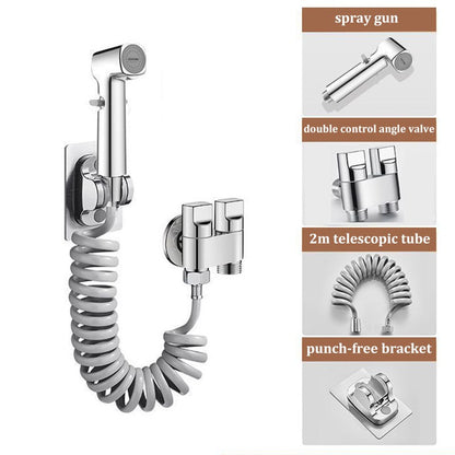 Toilet companion 1 in 2 out flush spray gun faucet bidet booster nozzle bathroom flush gun high pressure household
