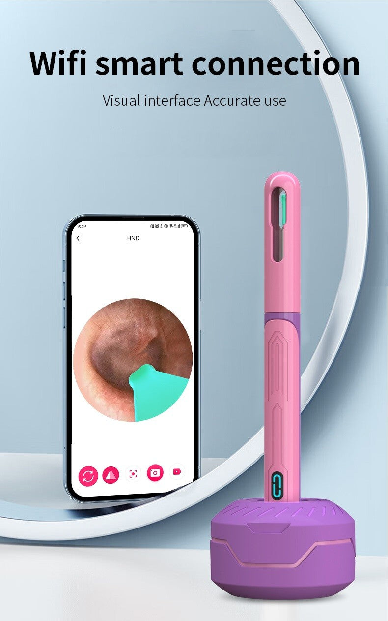 Conjunto de Limpeza de Ouvido com Câmera, Hastes para Ouvido, Otoscópio, Carregamento USB C, Ferramenta de Remoção de Cera com Endoscópio, Câmera Mini de Limpeza de Ouvido, Conjunto de Limpeza de Ouvido