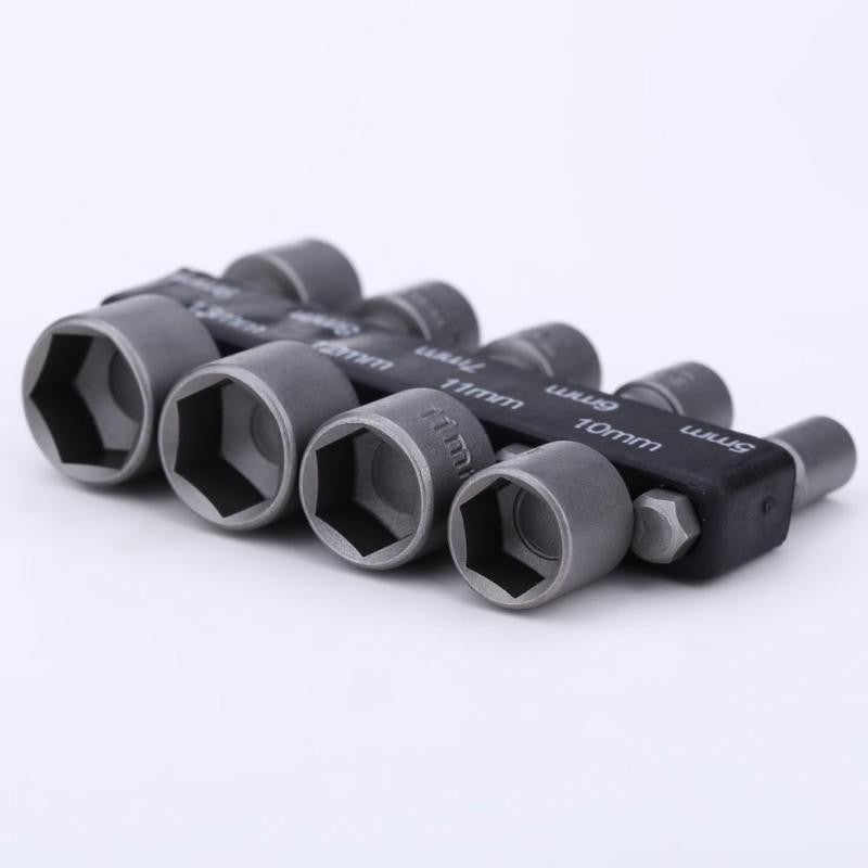 Conjunto de 9 Peças Soquetes Sextavados de 5mm a 13mm Pontas para Chave de Fenda Conjunto de Bits Ferramentas Chaves de Soquete