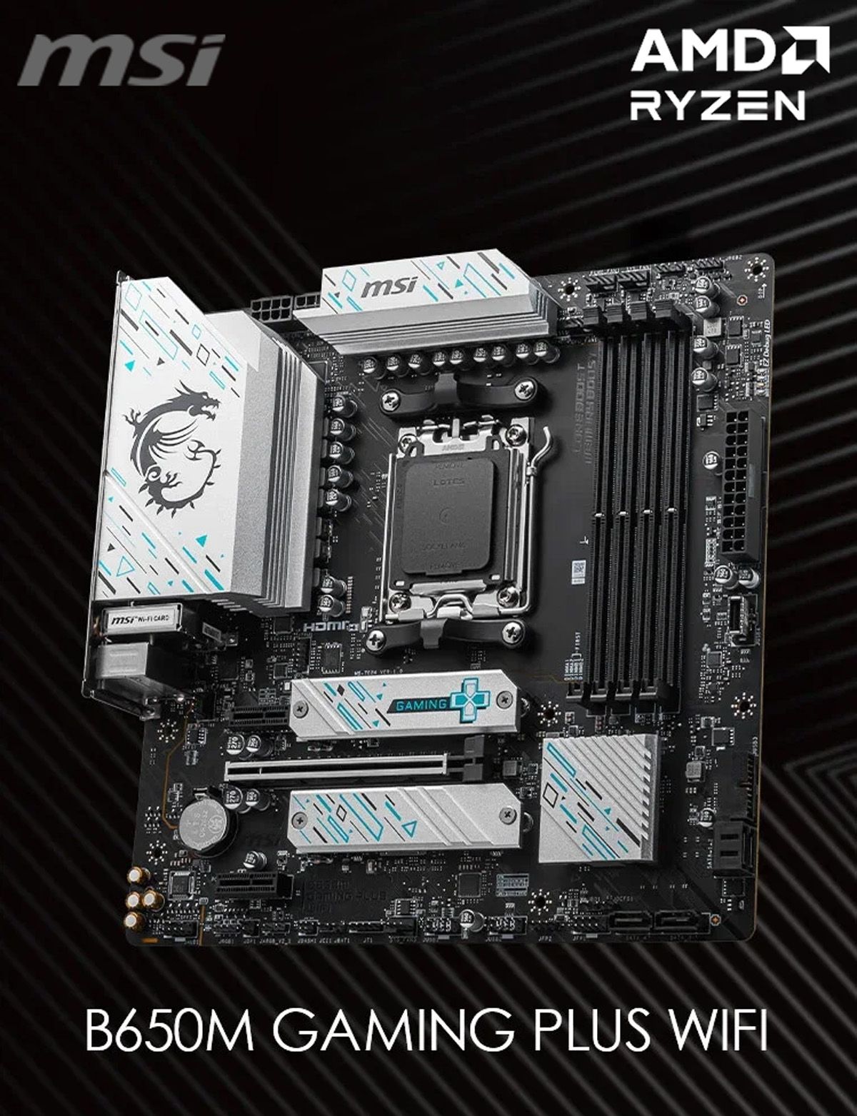 MSI B650M GAMING PLUS WIFI AMD B650 Suporta DDR5 7200+MHz (OC) 192GB Placa-mãe AMD Ryzen ™ Série 7000 8000 Socket AM5