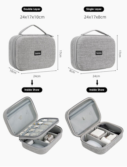 Hot Sale Waterproof Hard Shell Digital Gadgets Storage Bag Travel Organizer for Electronics Accessories HDD Earphone Storage Box