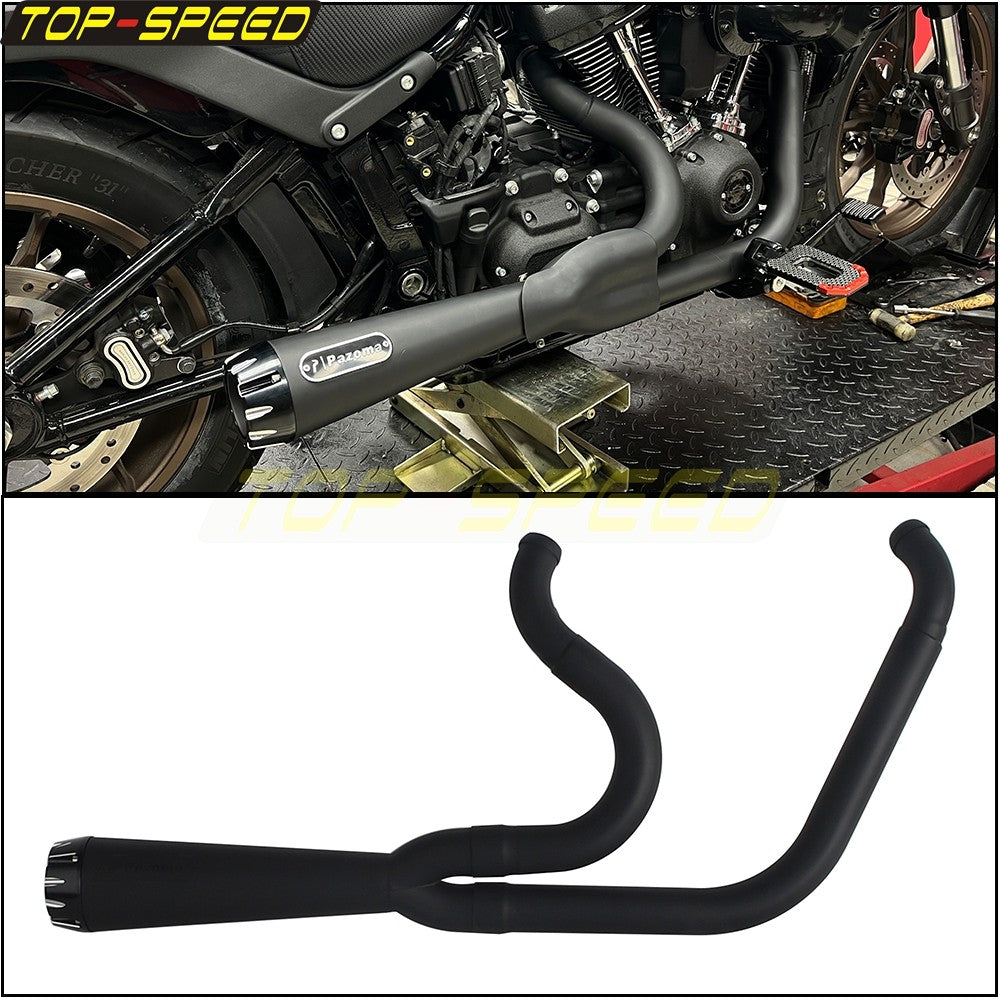For Harley Dyna Wide Glide EFI FXDWGI FXDWG Motorcycle 2-in-1 Full Complete Exhaust System Stainless Steel Exhaust Muffler Pipe