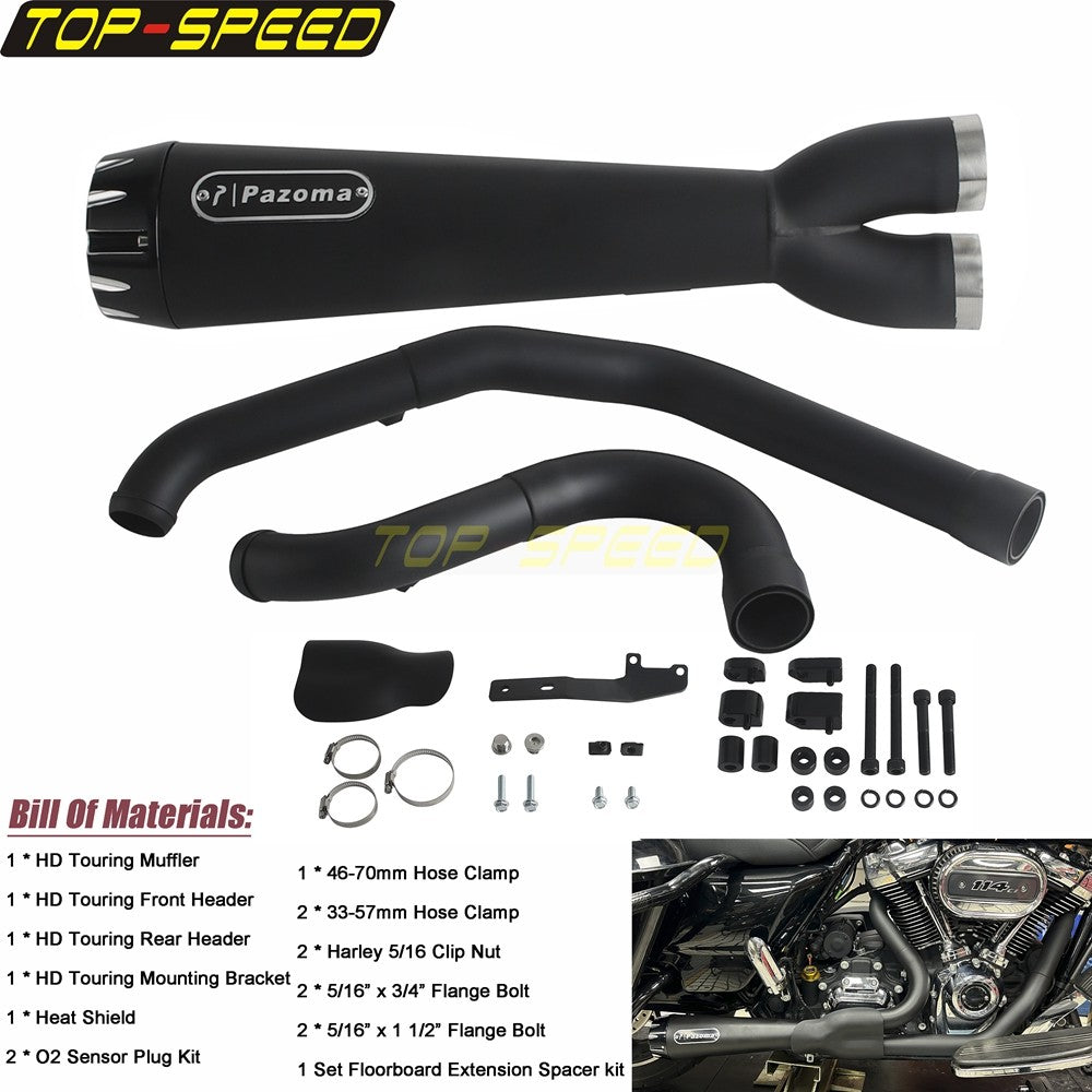 For Harley CVO Street Glide FLHXSE 2017-2025 CVO Road Glide ST FLTRXSTSE 2024-2025 2-Into-1 Exhaust Motorcycle Touring Mufflers