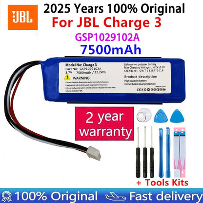 Bateria Recarregável para JBL Charge 3, Marca Líder, 100% Original, 3.7V, 7500mAh, GSP1029102A, CS-JML330SL, Charge 3