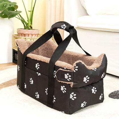 Assento Elevatório Portátil Pequeno e Confortável para Carros - Cama de Viagem de Segurança Durável em Poliéster para Cães e Gatos, para Console Central