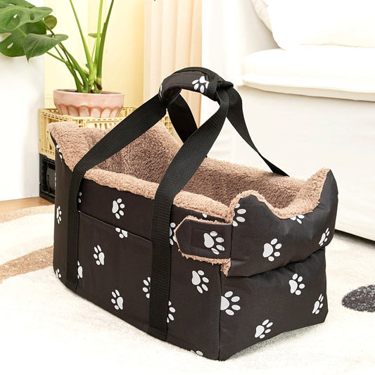 Assento Elevatório Portátil Pequeno e Confortável para Carros - Cama de Viagem de Segurança Durável em Poliéster para Cães e Gatos, para Console Central