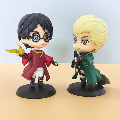 Hot 3-10 unidades/conjunto Harri Q Style Potter Posket Hermione Ron Hedwig Boneco de Vinil Brinquedo Decoração de Bolo Carro Modelo PVC Boneca Presente Brinquedos