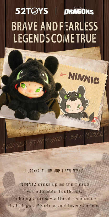 52TOYS NINNIC & TOOTHLESS Pelúcia Edição Limitada, Altura: 17cm/6,7 polegadas