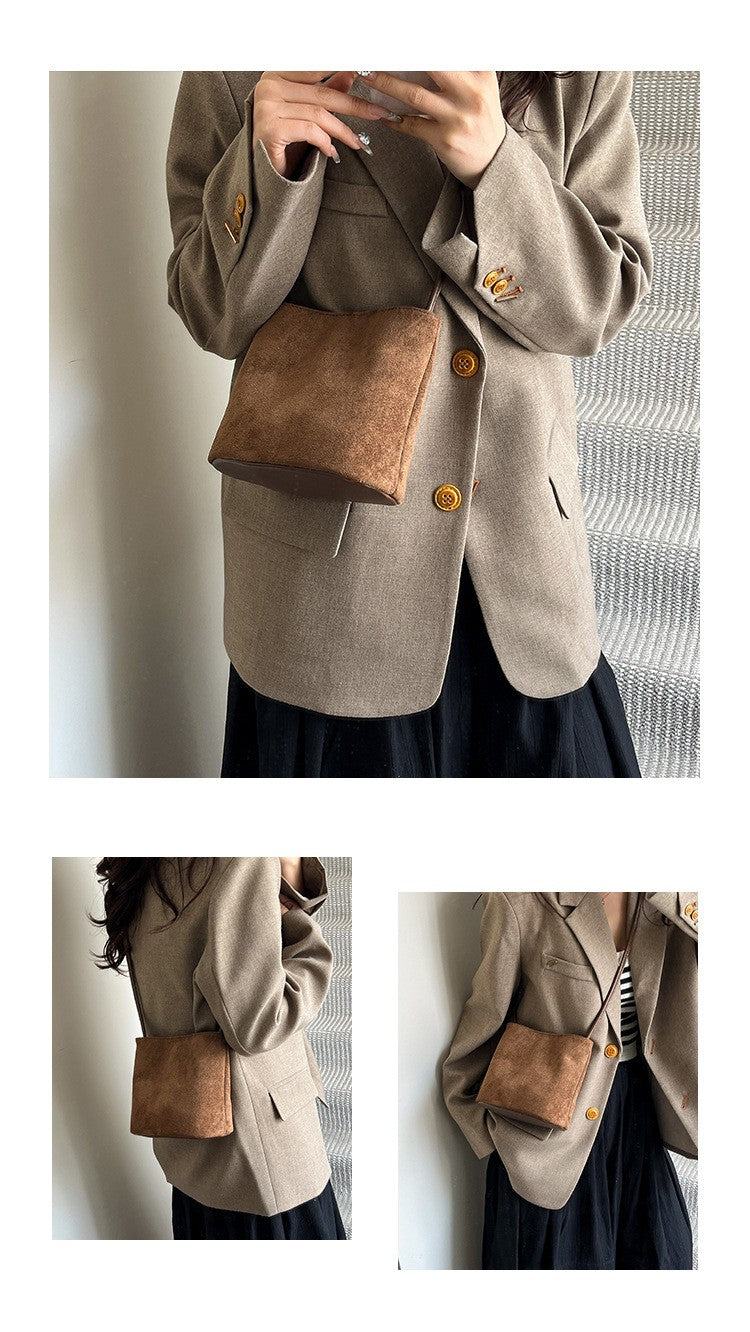 Design PU Suede Leopard Shoulder Bags for Women 2025 New Winter Crossbody Bag Females ?Luxury Handbags and Purses Bucket