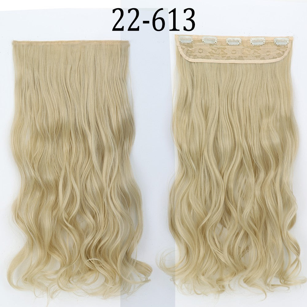 Apliques de Cabelo Sintético Liso Comprido de 5 Clipes 22'' Fibra de Alta Resistência ao Calor Preto Castanho Loiro