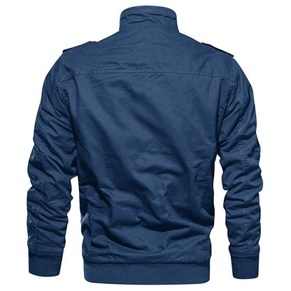 MAGCOMSEN Men's Fleece Jackets Windbreaker Coats Fall Winter Thermal Bomber Jackets Multi-pockets Stand Collar Motorcycle Jacket