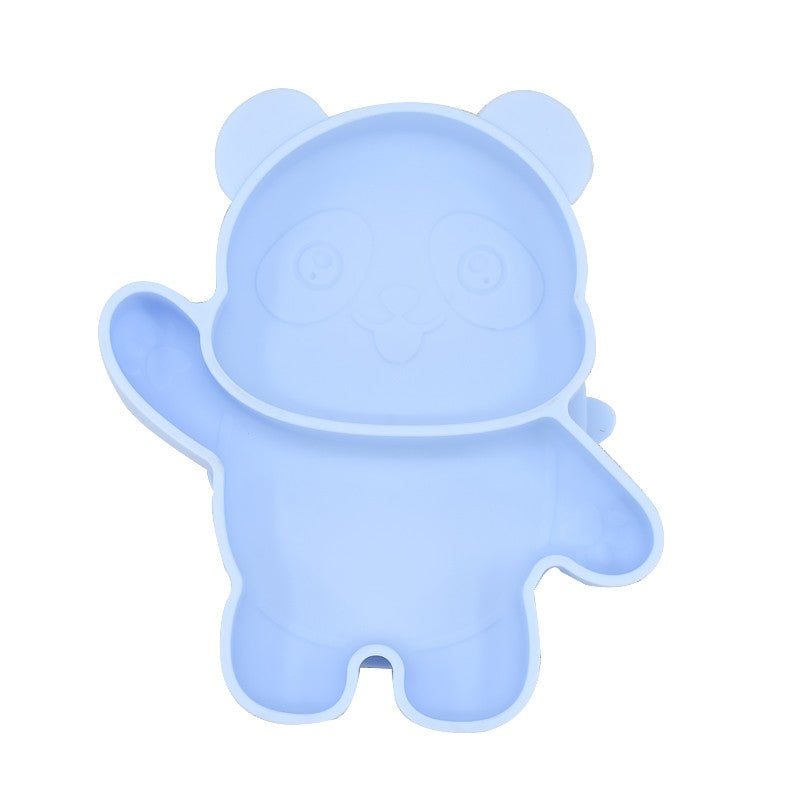 Children's Dishes Baby Silicone Sucker Bowl Baby Panda Face Dining Plate Toddle Training Tableware Kids Feeding Bowls