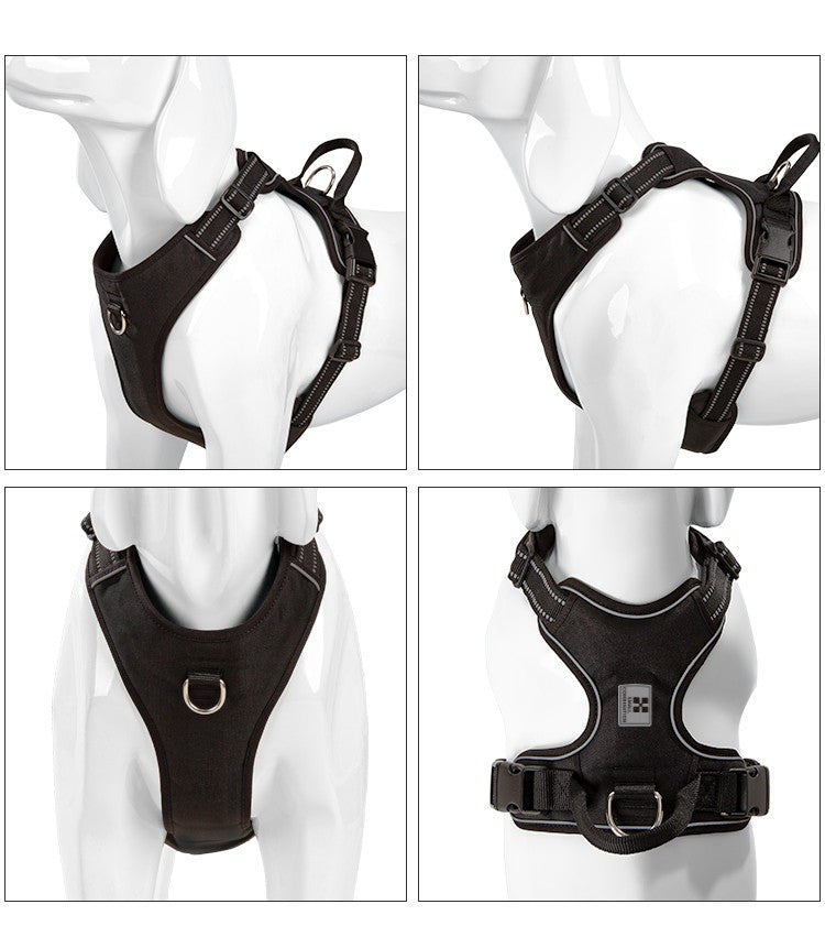 SMALL COMBINATION Dog Harness No Pull Reflective Pet Dog Chest Harness Adjustable for Small Medium Large Dogs Outdoor Walking