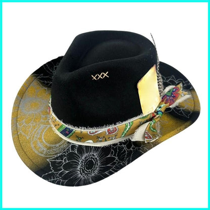 Friendly Cotton Blend Western styles Hat Braided Band Decoration Unisex