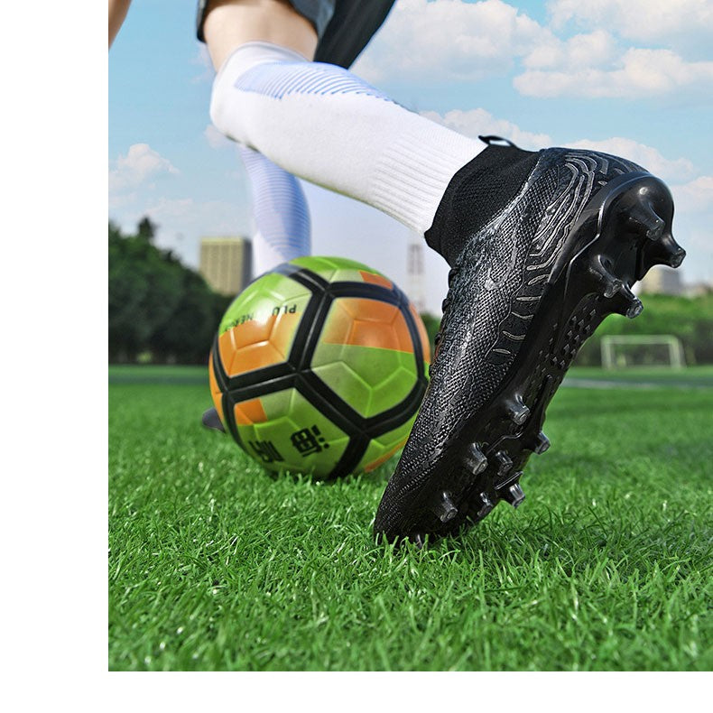 New Men Sport Soccer Shoes Training Boys Football Boots Outdoor Adult Long Spikes Non Slip Cleats Breathable Match Comfortable
