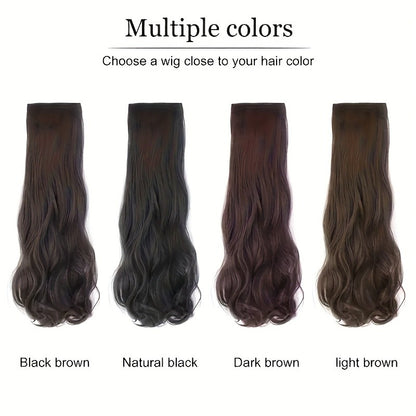 Conjunto de corte de cabelo sintético feminino 3pçs - extensão de cabelo ondulado natural invisível com presilha BB fixada ao cabelo feminino peruca resistente ao calor