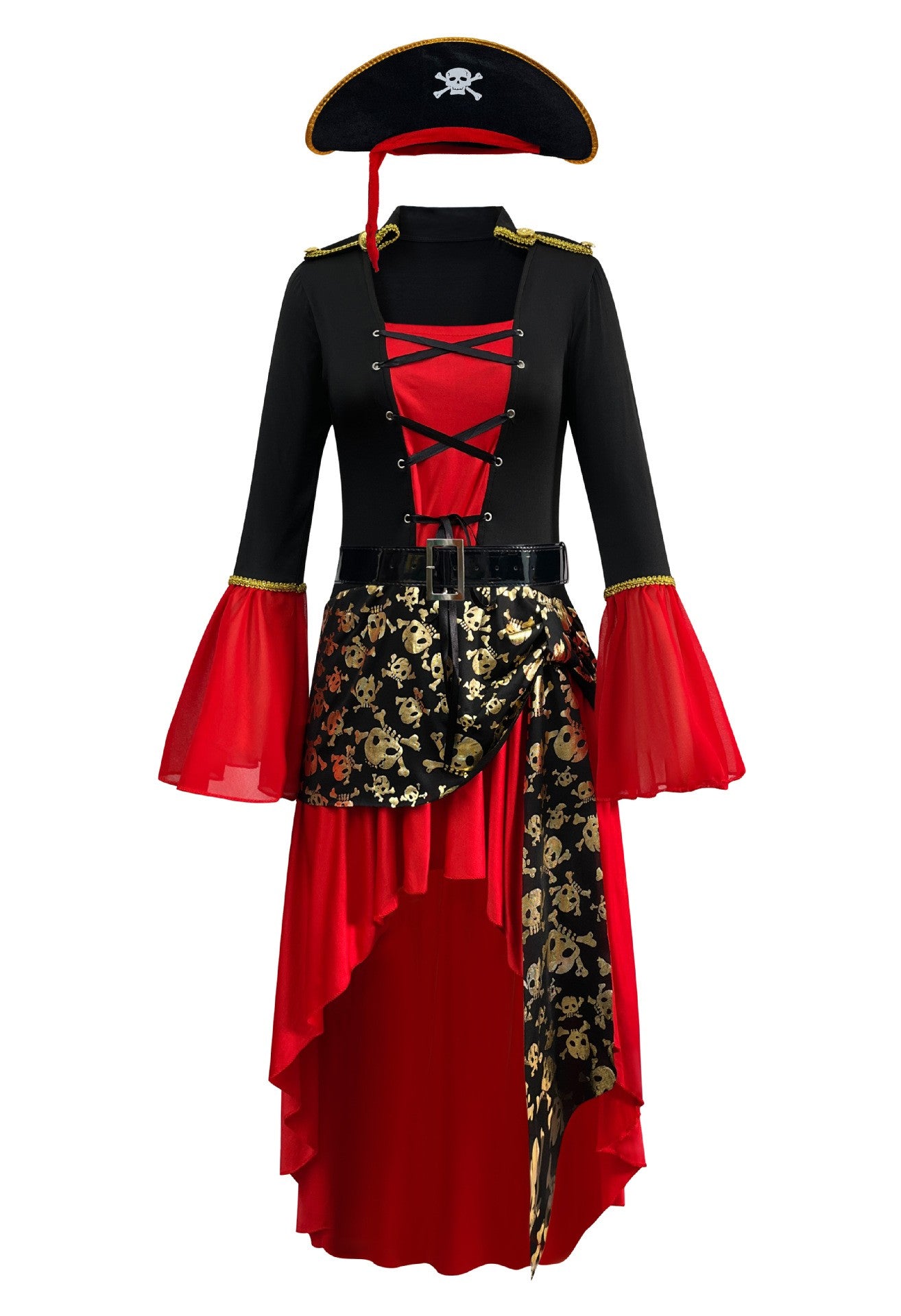 Adult Female Halloween Pirate Costume Captain Jack's Role-playing Costume Theatrical Stage Pirate Performance