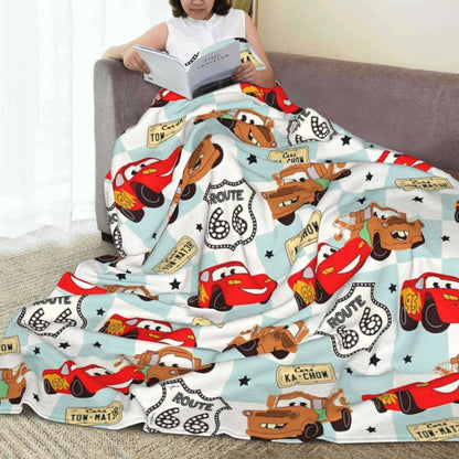 Cars Lightning McQueen 95 Flannel Blanket Life Is A Highway Super Warm Throw Blanket for Couch Bed Picnic Bedspread Sofa Bed