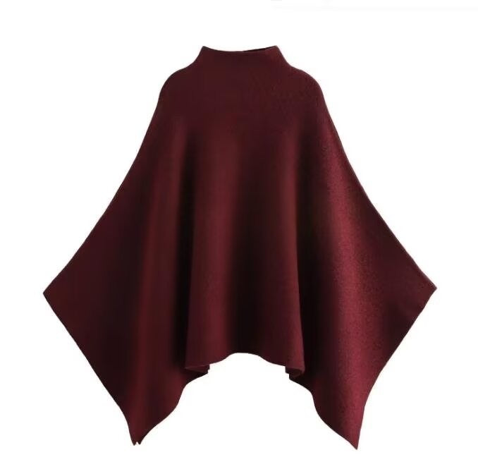 JNLEAOG Casaco de Gola Alta Assimétrica de Malha Feminina para Rua Elegante Fibra de Poliéster Outono Nova Chegada Design de Moda
