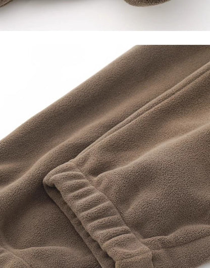 Calça Masculina Moletom Jogger Dupla Face, Mais Grossa, Folgada, Quente, Inverno, Estilo Jovem Casual, Cintura Elástica e Cor