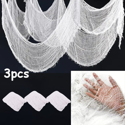 Halloween Gauze Fabric Black Chunky Gauz Fabric Haunted House Diy Decorative Gauze Horror Party Scene Props Halloween Decoration