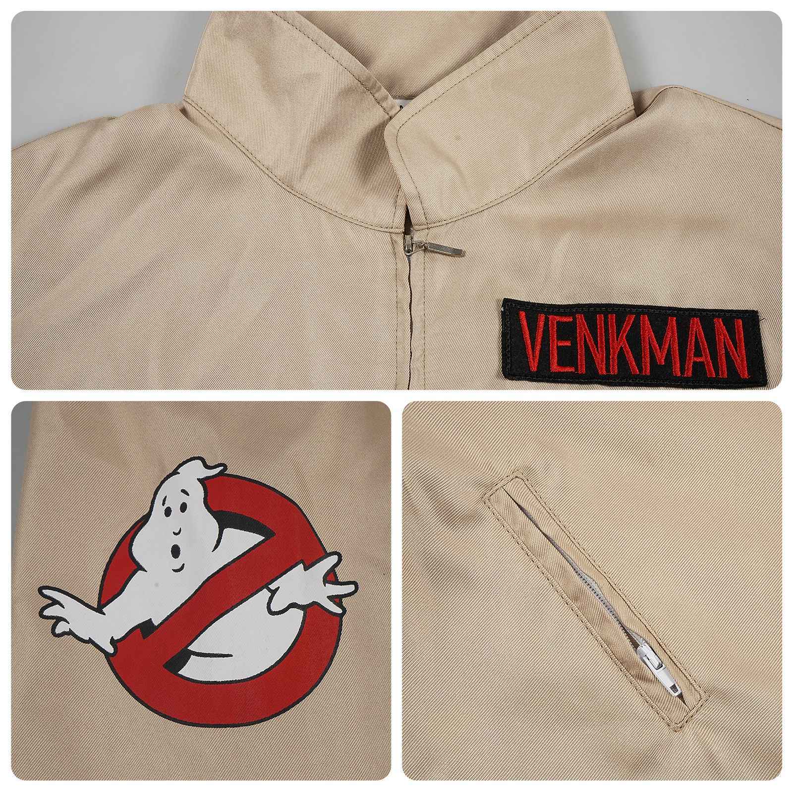 Ghost Buster Cosplay Costume for Adult Classic Venkman Gary Grooberson Ghost Hunt Jumpsuit Halloween Carnival Suit(130CM-XXXL)