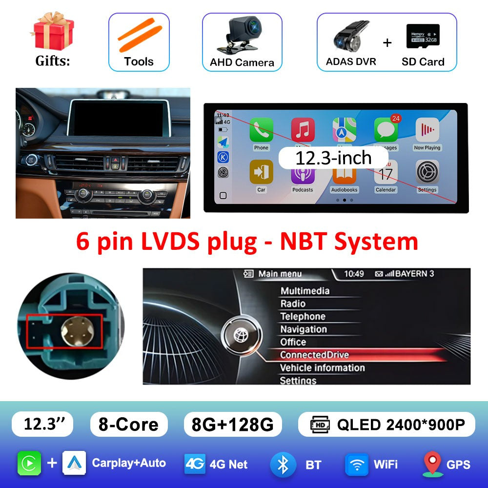 para BMW X5 F15 X6 F16 2014 - 2018 Sistema NBT/EVO Rádio Multimídia para Carro Android 15 GPS Navegação 4G BT Carplay Auto Ferramentas