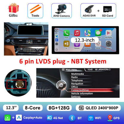 para BMW X5 F15 X6 F16 2014 - 2018 Sistema NBT/EVO Rádio Multimídia para Carro Android 15 GPS Navegação 4G BT Carplay Auto Ferramentas